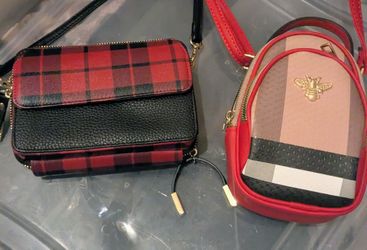 ♥️ Plaid purse & mini backpack set