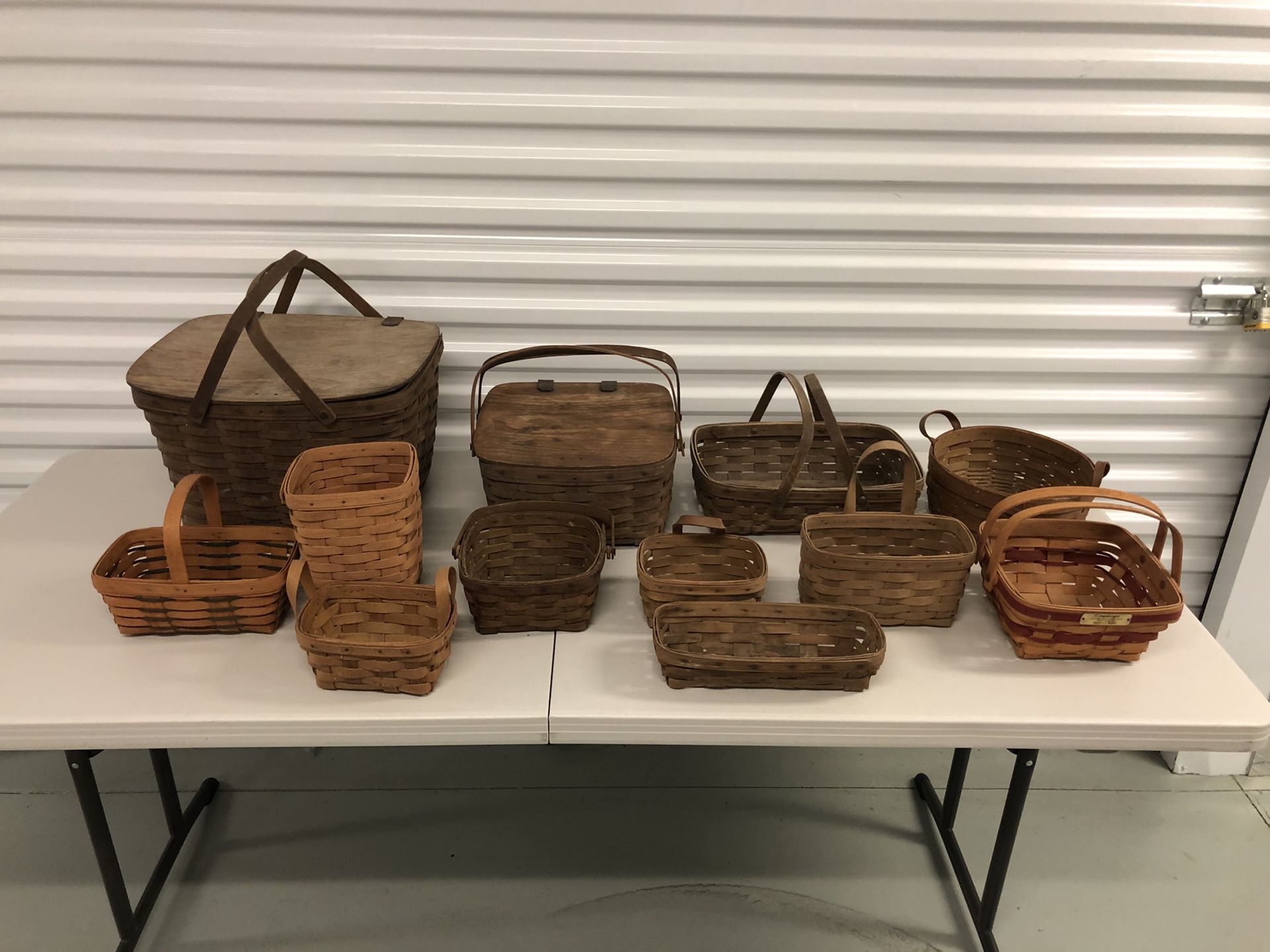 Lot of 12 Vintage Longaberger Handwoven Baskets - Made in USA