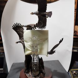 PETER YENAWINE SCULPTURE WHERE EAGLES REIGN TOTEM - Brand NEW