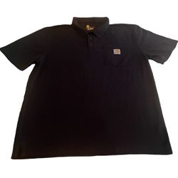 Carhartt Shirt Men Medium Black Polo Original Fit Outdoors Workwear Embroidered