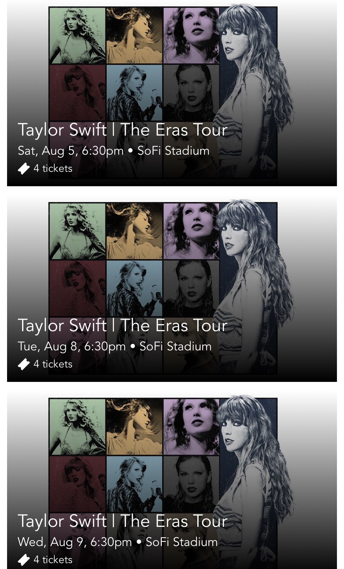 Taylor Swift SoFi Stadium Tickets August 8 (8/8/23)