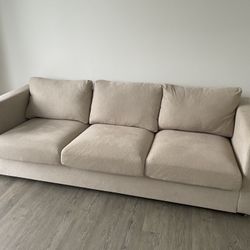 Like-New 3-Seat Beige Couch/Sofa 