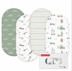 Gllquen Baby Bassinet Sheets 4 Pack
