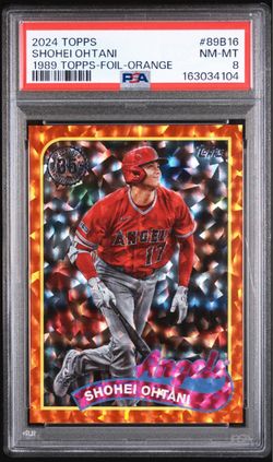 2024 Topps Shohei Ohtani 1989 Foil Orange PSA 8