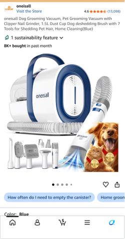 neisall Dog Grooming Vacuum, Pet Grooming Vacuum with Clipper Nail Grinder, 1.5L Dust Cup Dog deshedding Brush with 7 Tools for Shedding Pet Hair, Hom