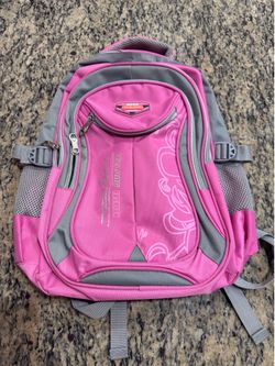 New Yazlong Pink & Gray Backpack – Multi Pocket School Travel Bag
