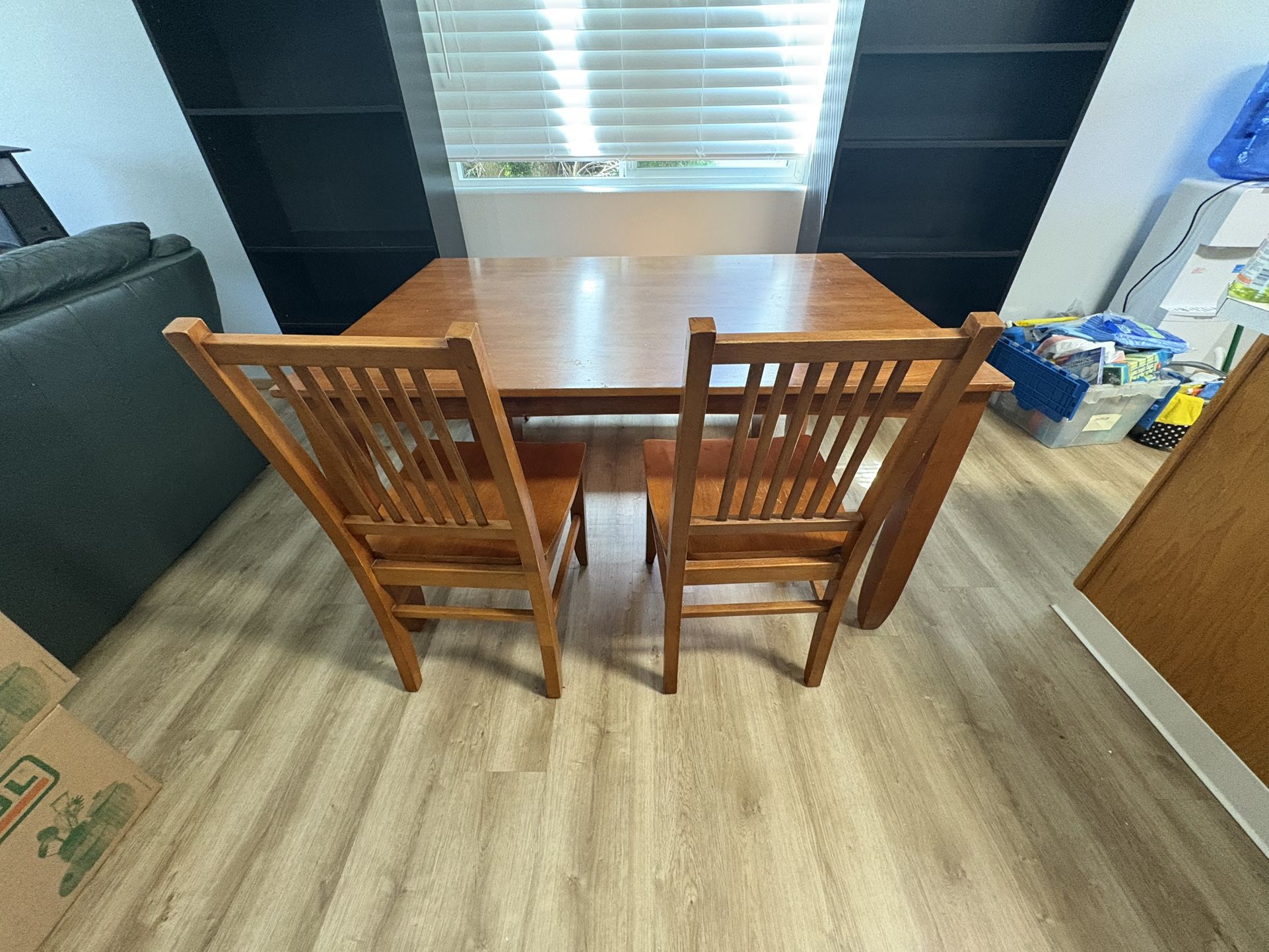 Dining Table, Two Chairs, 1 Bench Seat
