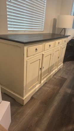 Farmhouse Buffet Sideboard with Dark Top