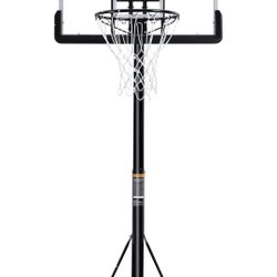 Portable Basketball Hoop Goal 44 Inch Backboard 10ft Height Adjustable Basketball System Stand Wheels Basketball Equipment for Indoor Outdoor Use