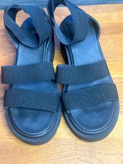 Black Platform Sandals with Elastic Straps size 8.5