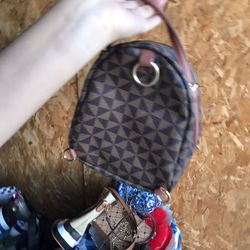 Mini Backpack & Brown Purse