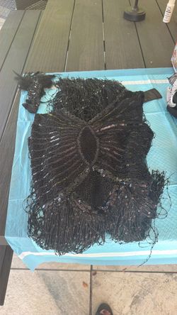 Flapper dress and headpiece