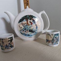 Vintage Korean Tea Set In Original Box