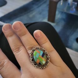 Sterling Silver Mixed Stone Ring 