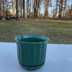 NEW Hunter Green Flower Pot