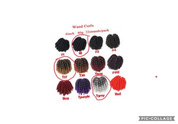 6’ Wandy curls crochets