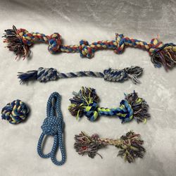 A 6 small to Large dog Tough Cotton rope ball Tug Chew Rope Toy  