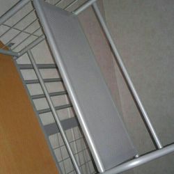 Huge Silver FULL Size Loft Bed With Wood Desk