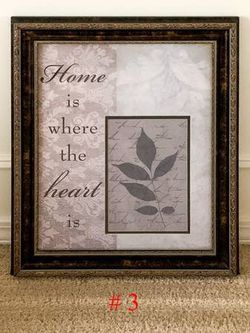 Framed Art: "Home is where the heart is"