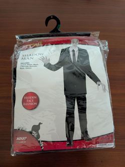 Spirit Shadow Man Adult Large Complete Outfit Costume Hidden Face llusion