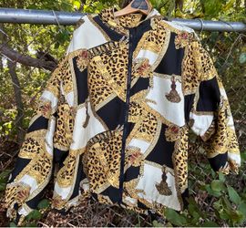 Avon Vintage 100% Silk Bomber Jacket - Size Large