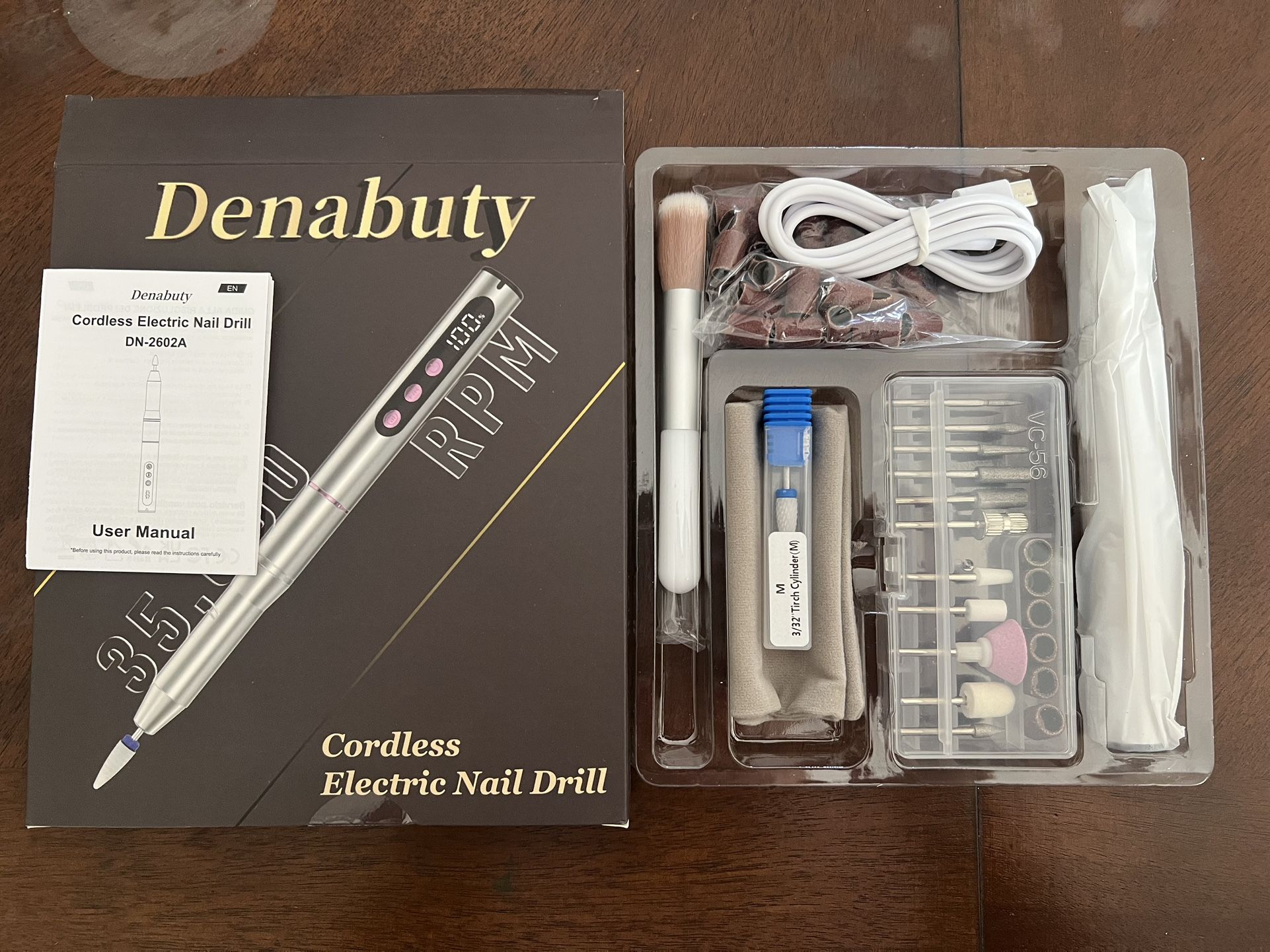 Portable electric nail drill 3500 RPM with accessories 