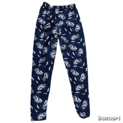 Blue Sail Boat Leggings Soft Stretch One Sz Fits Like Large