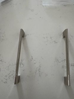Modern Polished Chrome/Stainless Cabinet Pulls – Set of 6 – Includes Screws - $25