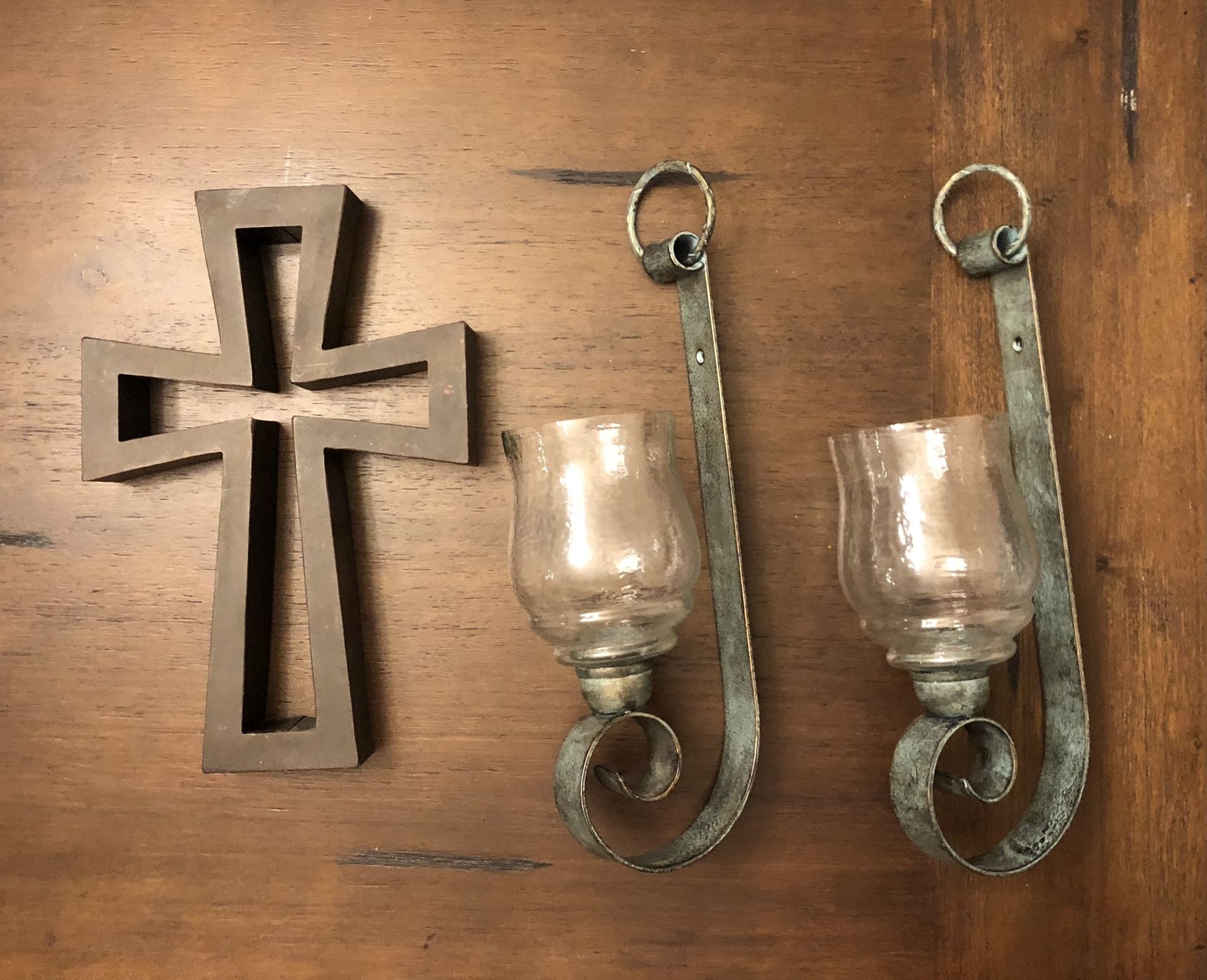 Candle Holder Decor & Cross