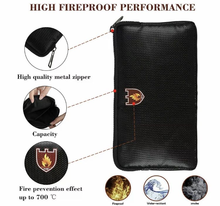 Fireproof and Waterproof Money Bag Cash Pouch Safe Case ~*BRAND NEW*~