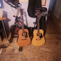 Two Guitars One On The Left Washburn Washburn Went On The Right Jasmine Bike Inside Exercise And Bike Velpro
