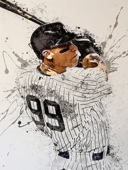 Aaron Judge Yankees Wall Art - Canvas Print And Framed for Sale in