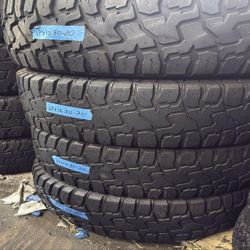 LT 37 X 13.50 R20 SET OF 4 USED MIREKING WITH 80% TREAD REMAINING.