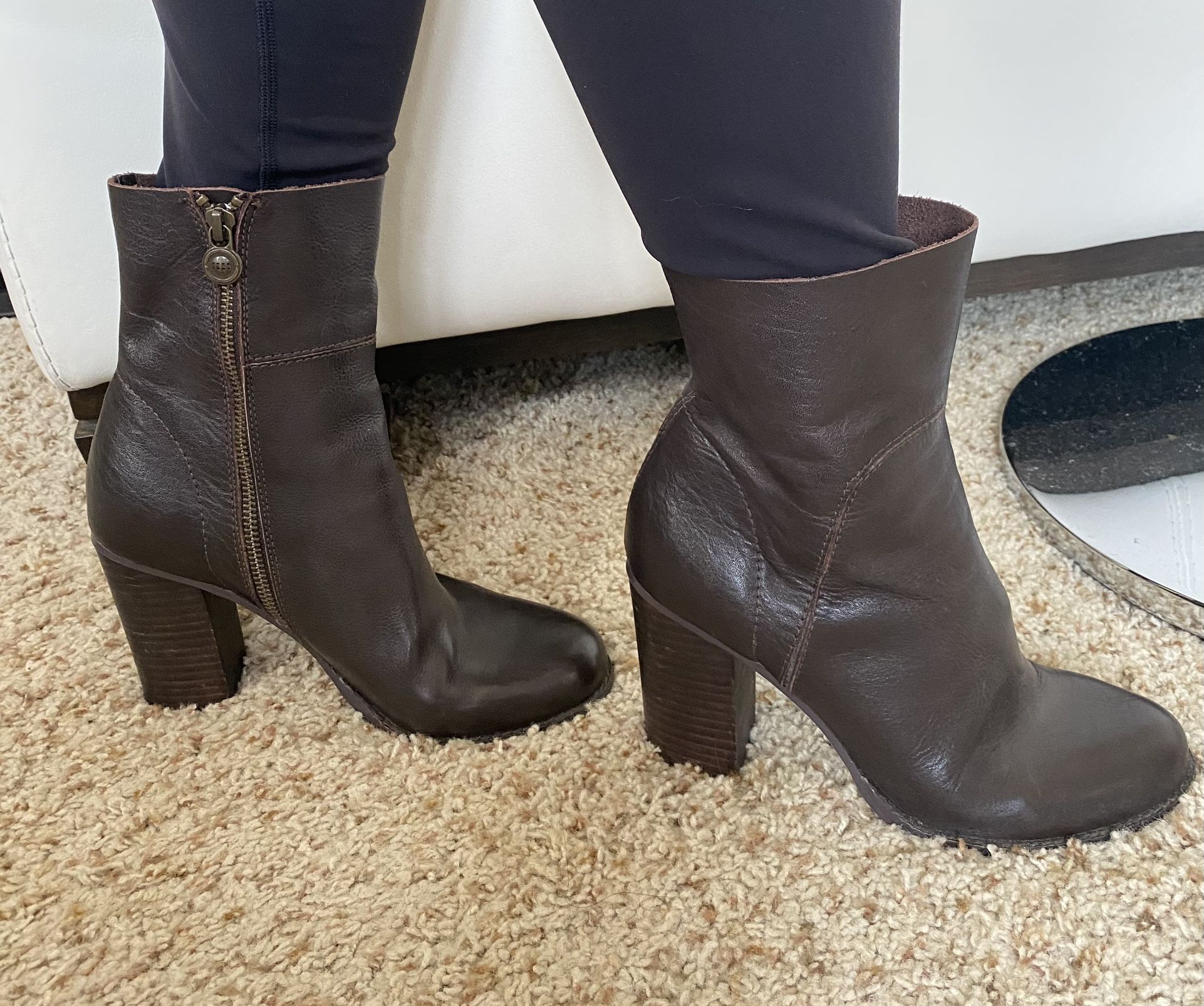 Leather Max studio Brown Boots,