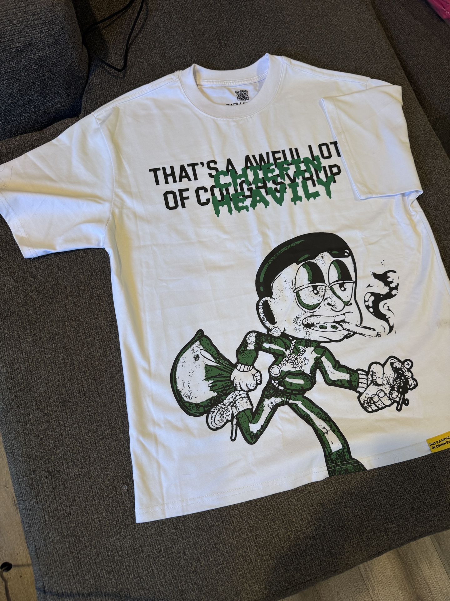 Awful Lot Of Cough Syrup White Shirt (LARGE)