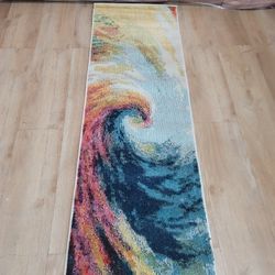 Nourison Celestial Multicolor Wave 2' x 6' Area Rug, Abstract, Spiral, Bed Room, Living Room, Dining Room, Kitchen, Easy Cleaning, Non Shedding, 