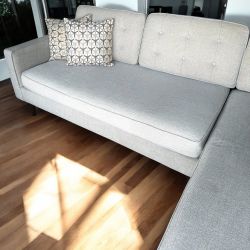 Gray West Elm Mid Century Modern 2pc Sectional Sofa 