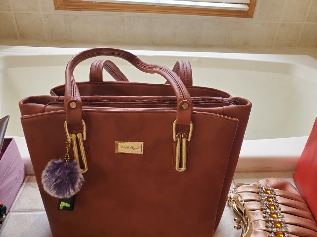 Laptop Purse, Leather, Heavy Duty -Good Quality, Brown Bag $35