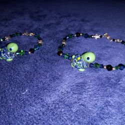 Green Turtle Bracelet And Anklet 