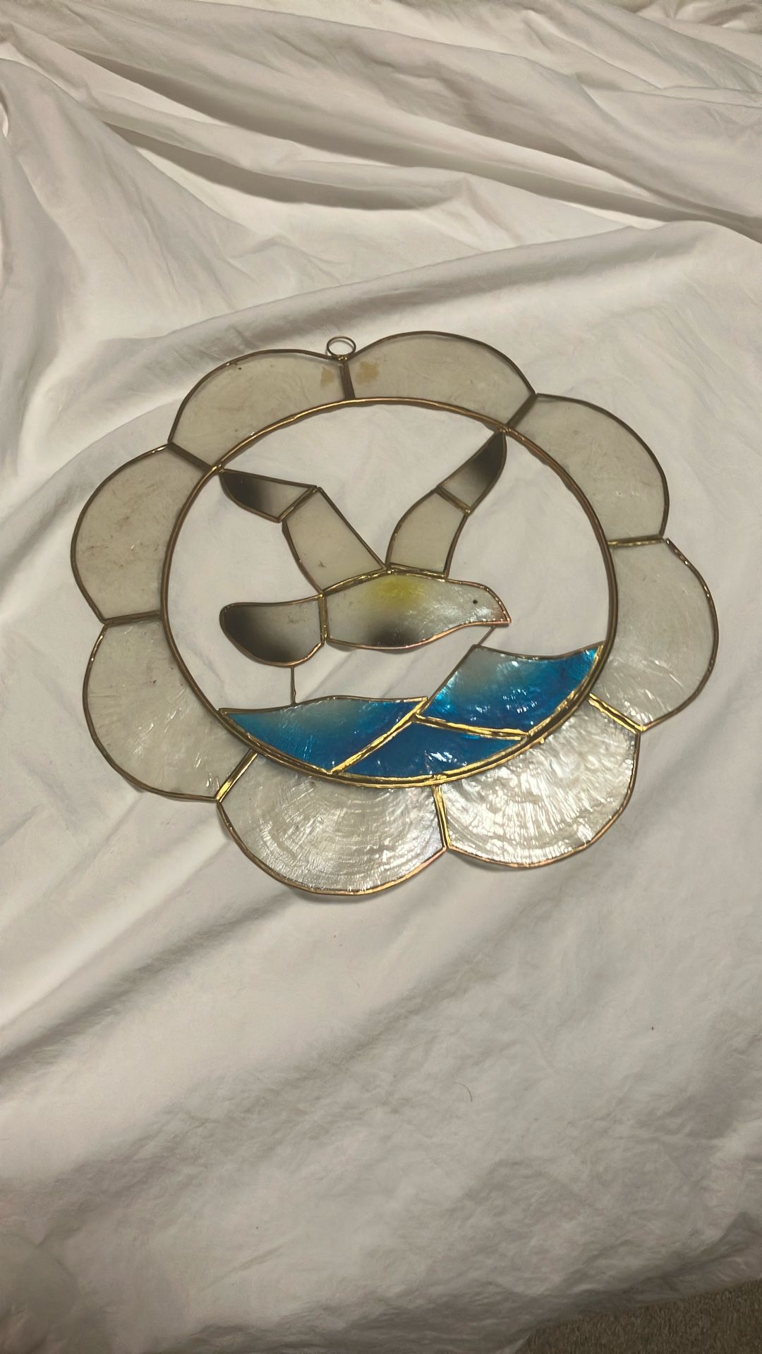 Two Vintage Beach Nautical Stained “glass” Hanging Wall Art