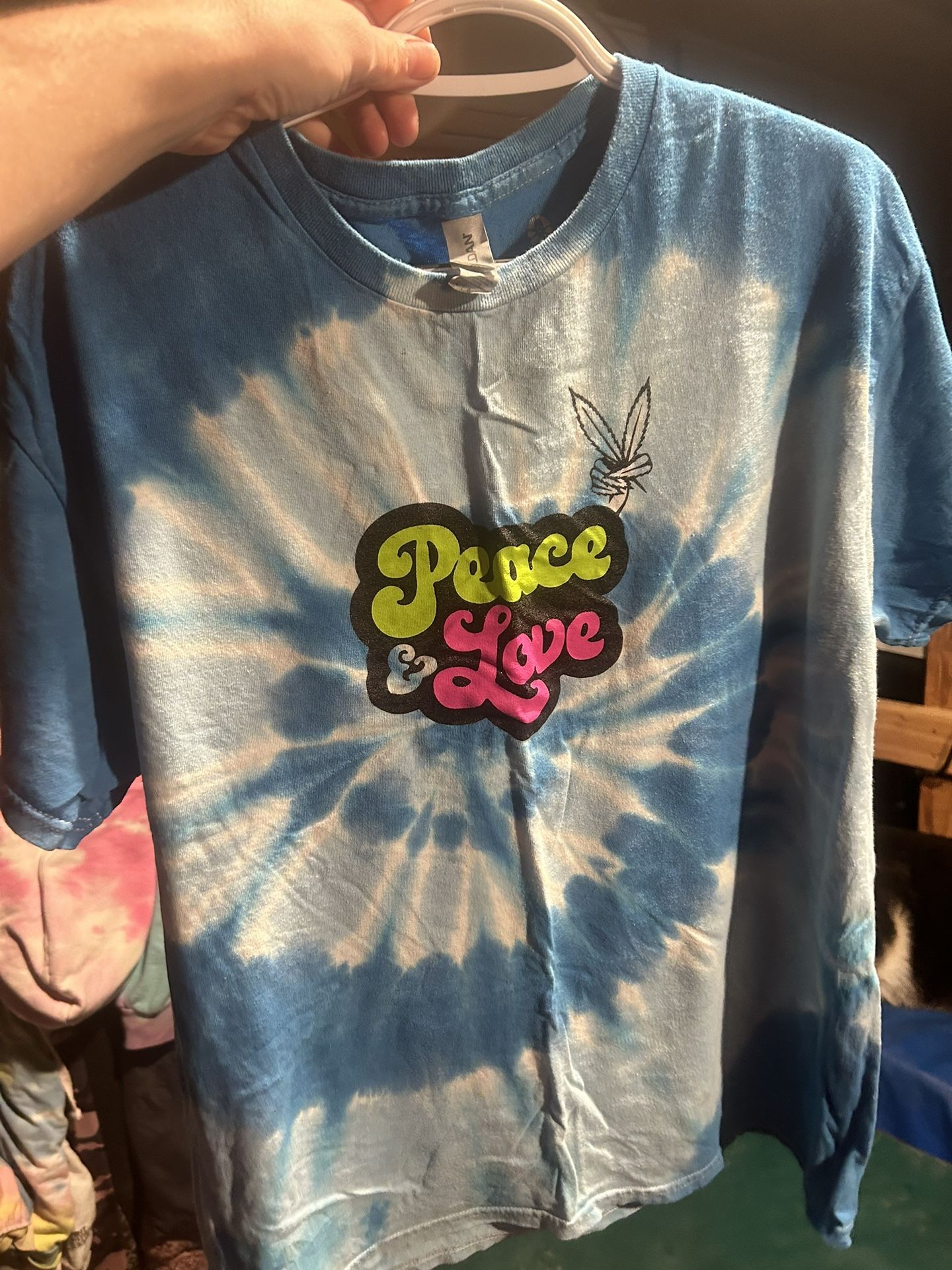 Peace Love Cannabis Tie Dye Shirt Sz Large