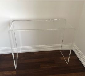 CB2 Peekaboo Acrylic Office Console