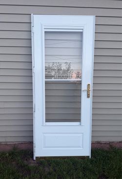 32" X 80" Aluminum Storm Door With Glass & Screen