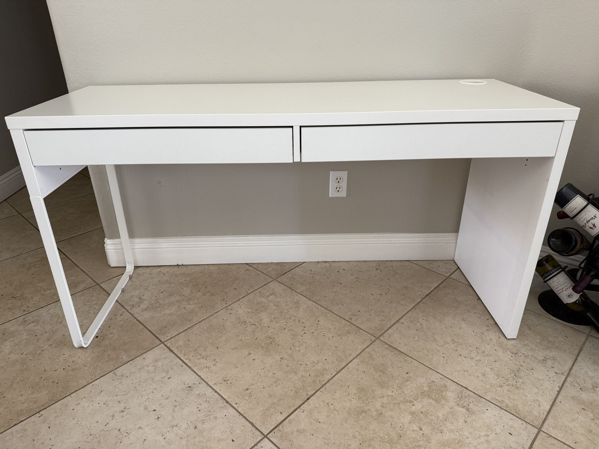 2 Drawer White Desk