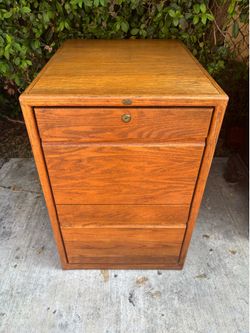 Mid Century MODERN VINTAGE Encore 2 Drawer Oak File Cabinet