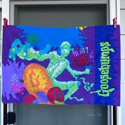 One single Vintage Goosebumps Pillowcase Spooky Skeleton Skateboard Mummy RL Stine 90s Retro