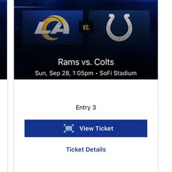 4 Rams / Colts Game Tickets 