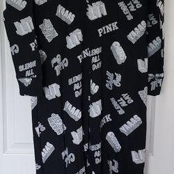 Victoria Secret Pink One-Piece Onesie Hoodie Glitter Pajamas