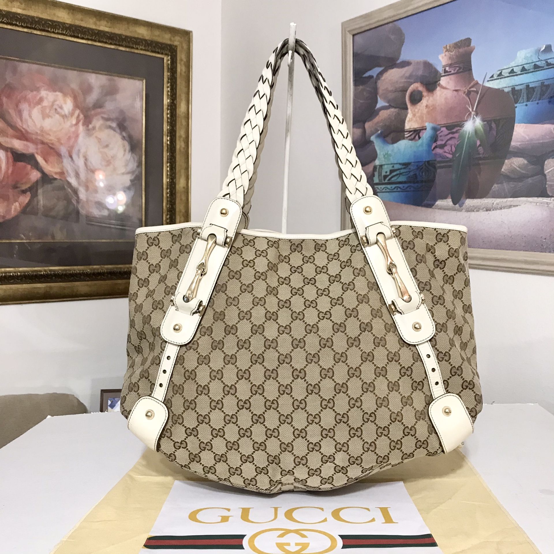 Gucci GG Pattern Canvas Hobo Shoulder Bag 💼