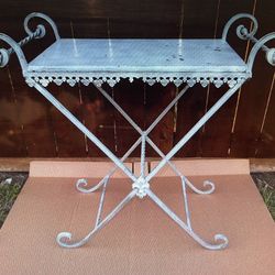 Wrought Iron Plant Stand  Metal Table  